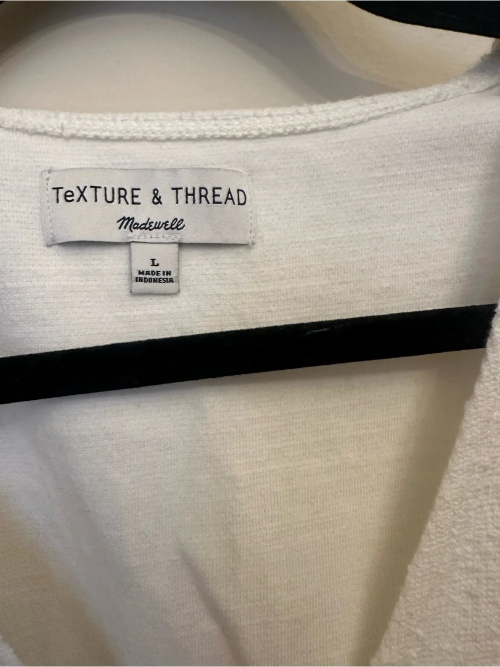 Texture & Thread by Madewell White Wrap Top Large 100% Cotton Short Sleeve Cinch